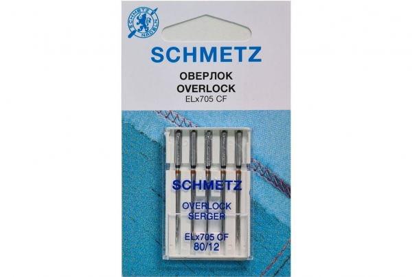 Иглы Schmetz для оверлока ELx705 CF №80, 5 шт в Новозыбкове
